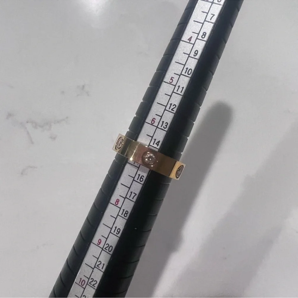 Luxury 14k Gold Plated Zircon Love Ring Wedding Anniversary Band